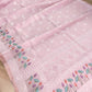 Baby Pink Floral Pichwai Design Embroidered Organza Saree