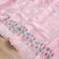 Baby Pink Floral Pichwai Design Embroidered Organza Saree
