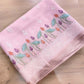 Baby Pink Floral Pichwai Design Embroidered Organza Saree