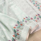 Pastel Blue Floral Pichwai Design Embroidered Organza Saree