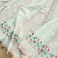 Pastel Blue Floral Pichwai Design Embroidered Organza Saree