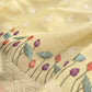 Pastel Yellow Floral Pichwai Design Embroidered Organza Saree