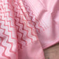 Peach Resham Work Allover Zig Zag Pattern Banarasi Cotton Saree