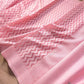 Peach Resham Work Allover Zig Zag Pattern Banarasi Cotton Saree