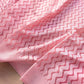 Peach Resham Work Allover Zig Zag Pattern Banarasi Cotton Saree