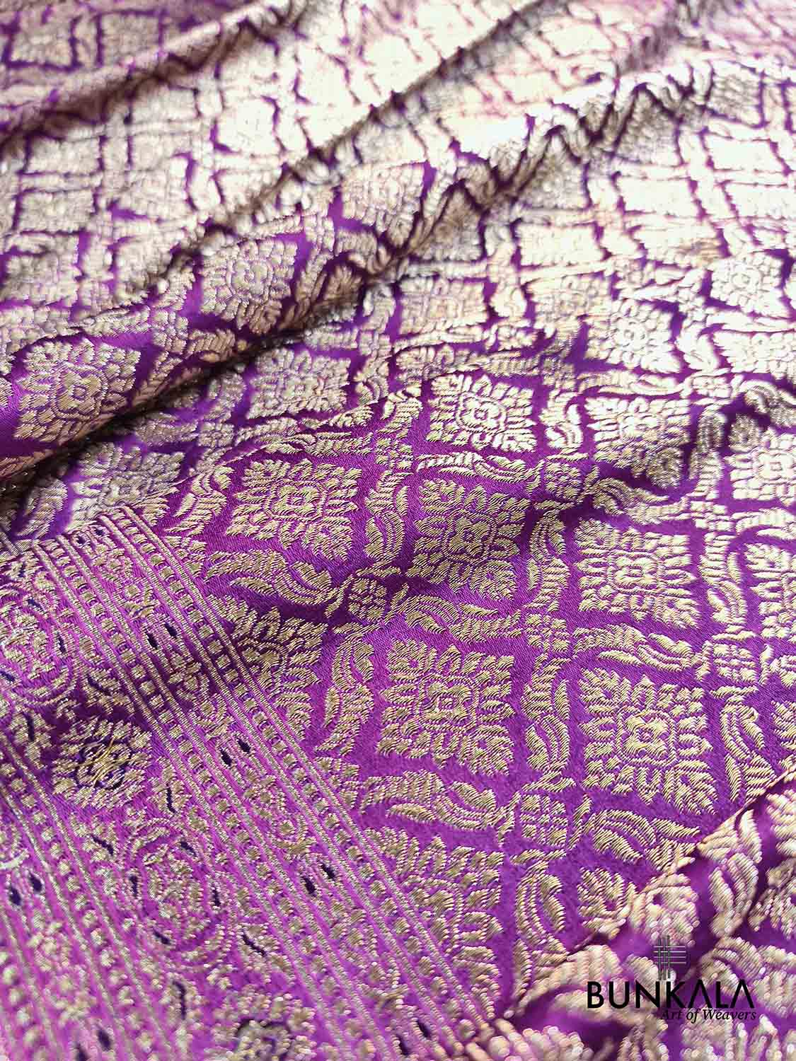 Purple Brocade Weaved Banarasi Mashru Silk Saree