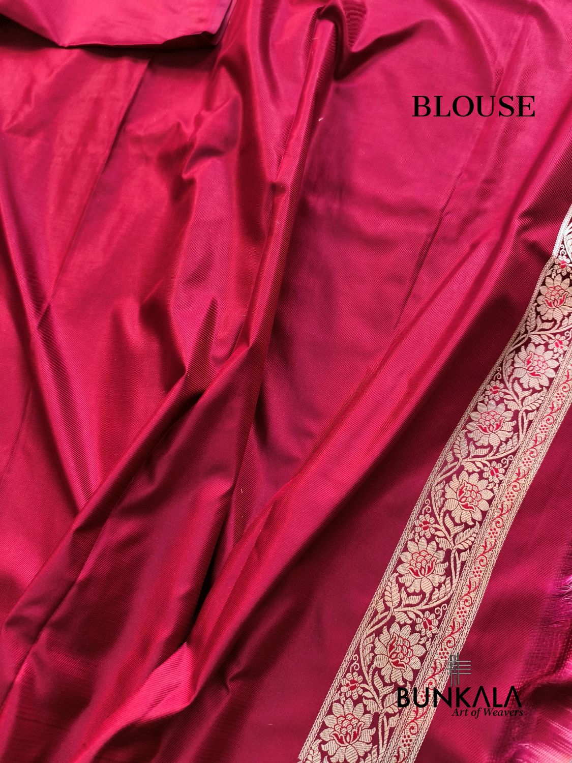 Maroon Floral Jaal Banarasi Mashru Silk Saree 