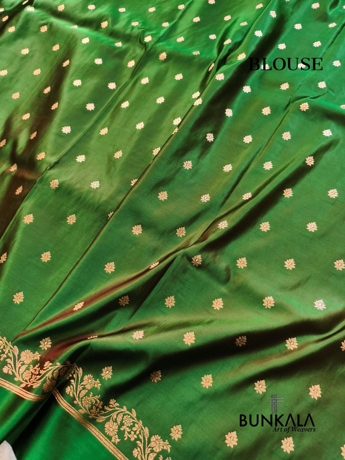 Maroon with Green Contrast Buti Banarasi Mashru Silk Saree 