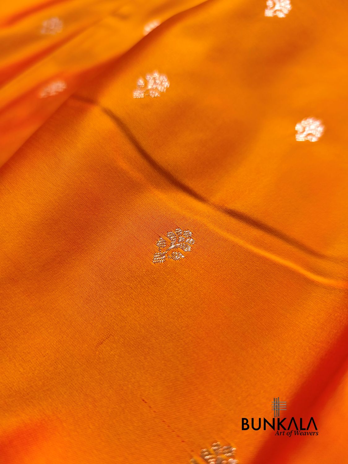 Orange with Red Contrast Buti Banarasi Mashru Silk Saree 