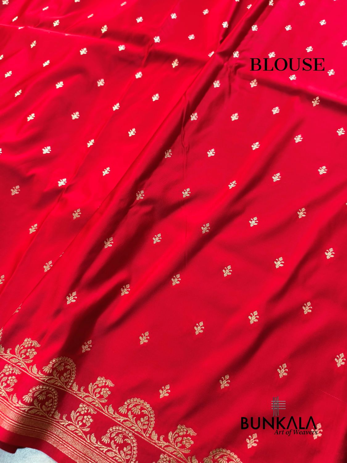 Orange with Red Contrast Buti Banarasi Mashru Silk Saree 