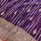 Purple Stripes Pure Katan Silk Handloom Banarasi Saree