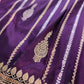 Purple Stripes Pure Katan Silk Handloom Banarasi Saree