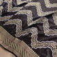 Jet Black Zig Zag Pure Katan Silk Kadwa Hand Weaved Banarasi Saree