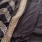 Jet Black Zig Zag Pure Katan Silk Kadwa Hand Weaved Banarasi Saree