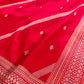 Bright Red Pure Katan Silk Handloom Banarasi Saree