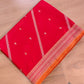 Bright Red Pure Katan Silk Handloom Banarasi Saree