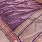 Purple Brocade Pure Katan Silk Handloom Meenakari Banarasi Saree