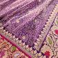 Purple Brocade Pure Katan Silk Handloom Meenakari Banarasi Saree