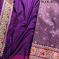 Purple Brocade Pure Katan Silk Handloom Meenakari Banarasi Saree