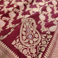 Dark Maroon Pure Katan Silk Handloom Banarasi Saree