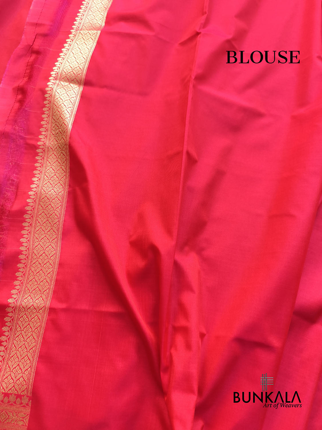 Raspberry Pink Flower Motif Leaf Jaal Weaved Banarasi Silk Saree