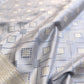 Grey Geometric Pattern Jamewar Weaved Banarasi Soft Mashru Silk Saree