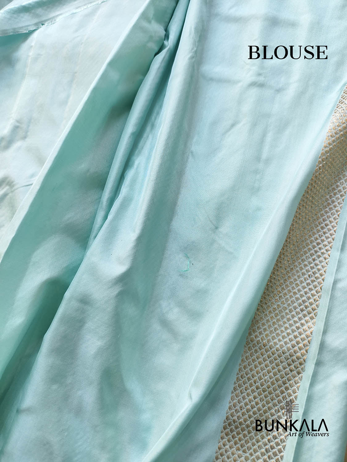 Ice Blue Ektara Designer Border Paisley Buta Kadwa Handloom Banarasi Pure Katan Silk Saree