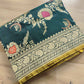 Bottle Green Pure Katan Silk Kadwa Handweaved Meenakari Jangla Design Banarasi Saree