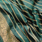 Bottle Green Pure Katan Silk Kadwa Handweaved Meenakari Jangla Design Banarasi Saree
