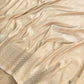 Beige Mashru Silk Jamewar Weaved Soft Mashru Silk Allover Buti Banarasi Saree