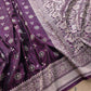 Deep Purple Soft Mashru Silk Jamewar Weaved Floral Jaal Design Banarasi Saree