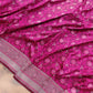 Magenta Pink Soft Mashru Silk Jamewar Weaved Floral Jaal Design Banarasi Saree