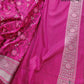 Magenta Pink Soft Mashru Silk Jamewar Weaved Floral Jaal Design Banarasi Saree