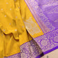 Mustard Yellow Koniya Kadwa Buti Handweaved Banarasi Pure Katan Silk Saree
