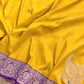 Mustard Yellow Koniya Kadwa Buti Handweaved Banarasi Pure Katan Silk Saree