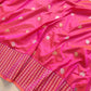 Pink Dual Tone Pure Katan Silk Sona Rupa Zari Hand Woven Kadwa Allover Flower Buti Stripe Border Banarasi Saree with Brocade Blouse