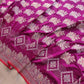 Jamuni Purple Meenakari Sona Rupa Kadwa Hand Weaved Banarasi Pure Katan Silk Saree