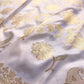 White Traditional Kadwa Jangla Hand Weaved Sona Rupa Banarasi Pure Katan Silk Saree