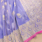 Light Purple Floral Buta Kadwa Hand Weaved Banarasi Pure Tissue Silk Saree
