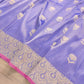Light Purple Floral Buta Kadwa Hand Weaved Banarasi Pure Tissue Silk Saree