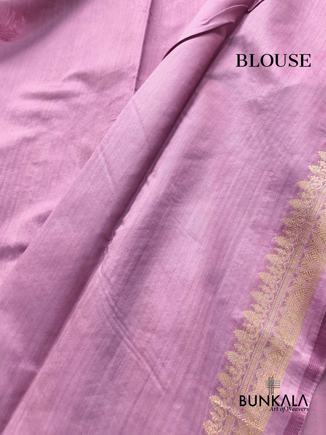 Lavender Antique Zari Kadwa Handweaved Buta Banarasi Pure Chiniya Silk Borderless Saree