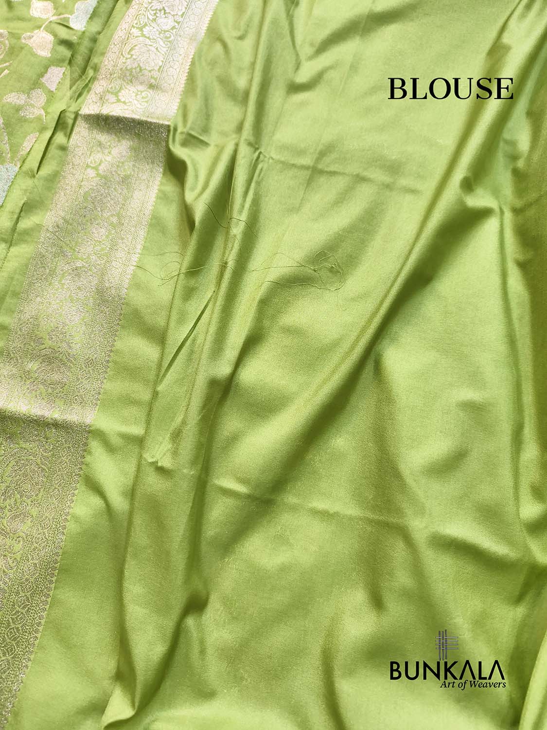 Apple Green Meenakari Big Leaf Jaal Weaved Banarasi Silk Saree