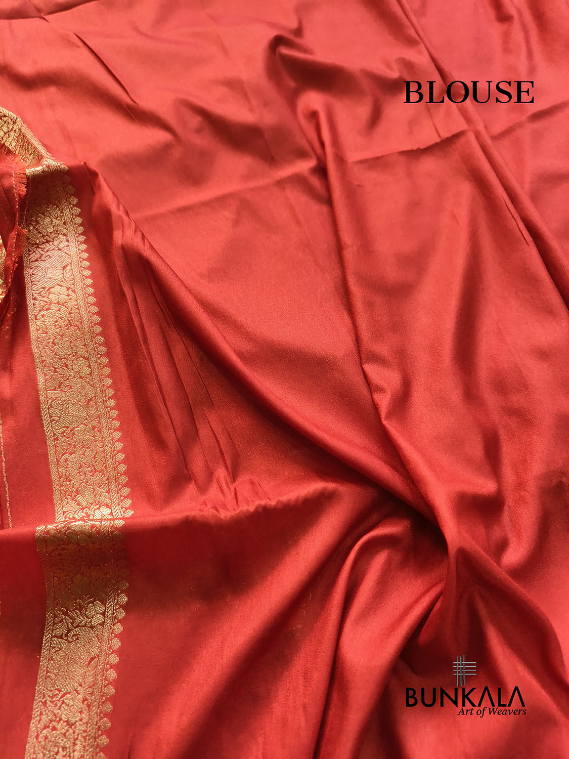 Rustic Orange Shikargha All Over Weaved Banarasi Silk Saree