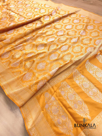 Yellow Jangla Sona Rupa Banarasi Silk Saree