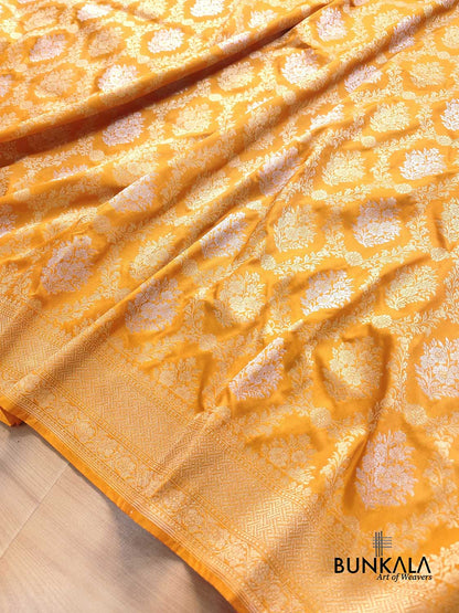 Yellow Jangla Sona Rupa Banarasi Silk Saree