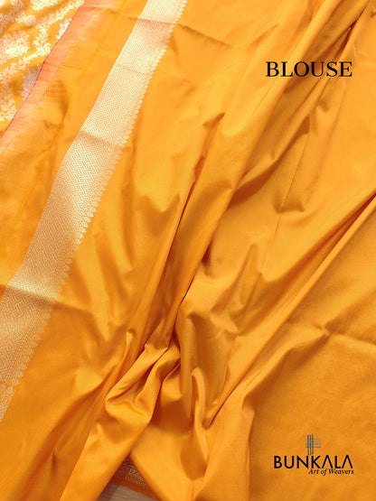Yellow Jangla Sona Rupa Banarasi Silk Saree