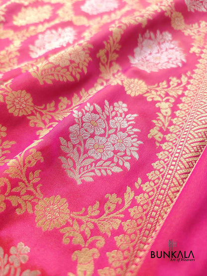 Light Pink Jangla Sona Rupa Banarasi Silk Saree