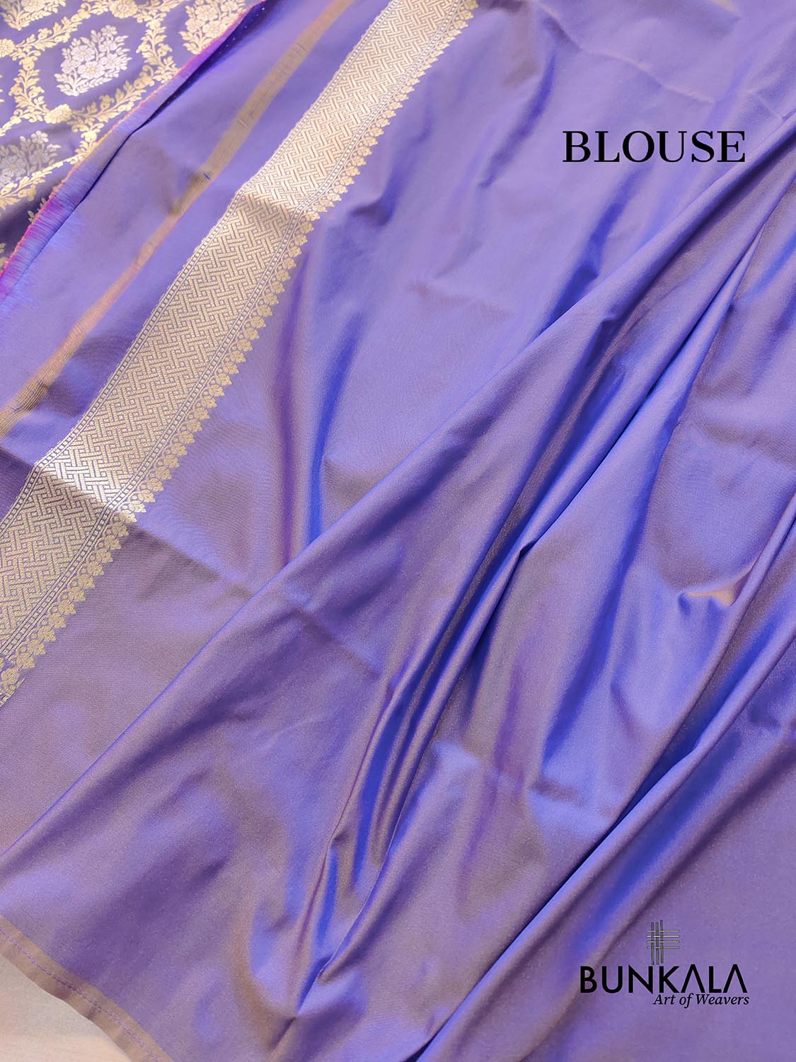 Lavender Jangla Sona Rupa Banarasi Silk Saree