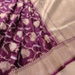 Dark Purple Jaal Sona Rupa Banarasi Silk Saree