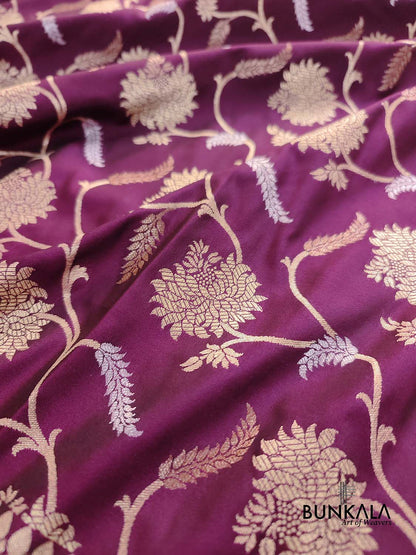 Dark Purple Jaal Sona Rupa Banarasi Silk Saree
